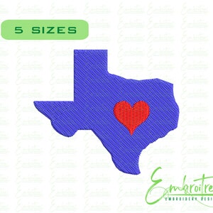 Love Texas Embroidery Design, Texas State Machine Embroidery File, Texas Love Embroidery