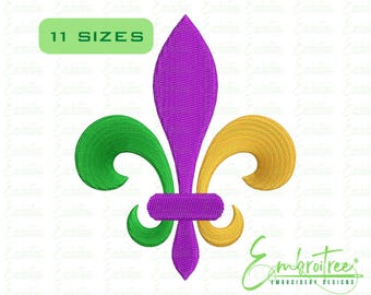 Fleur De Lis Embroidery Design, Royal French Monogram, Louisiana Machine Embroidery File, Heraldic Symbol