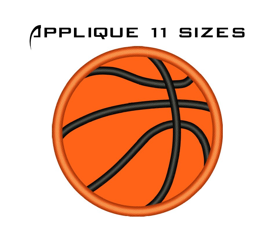 Basketball Applique Design Machine Embroidery Basketball Etsy