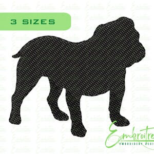 Mini Bulldog Embroidery Design, Machine Embroidery File