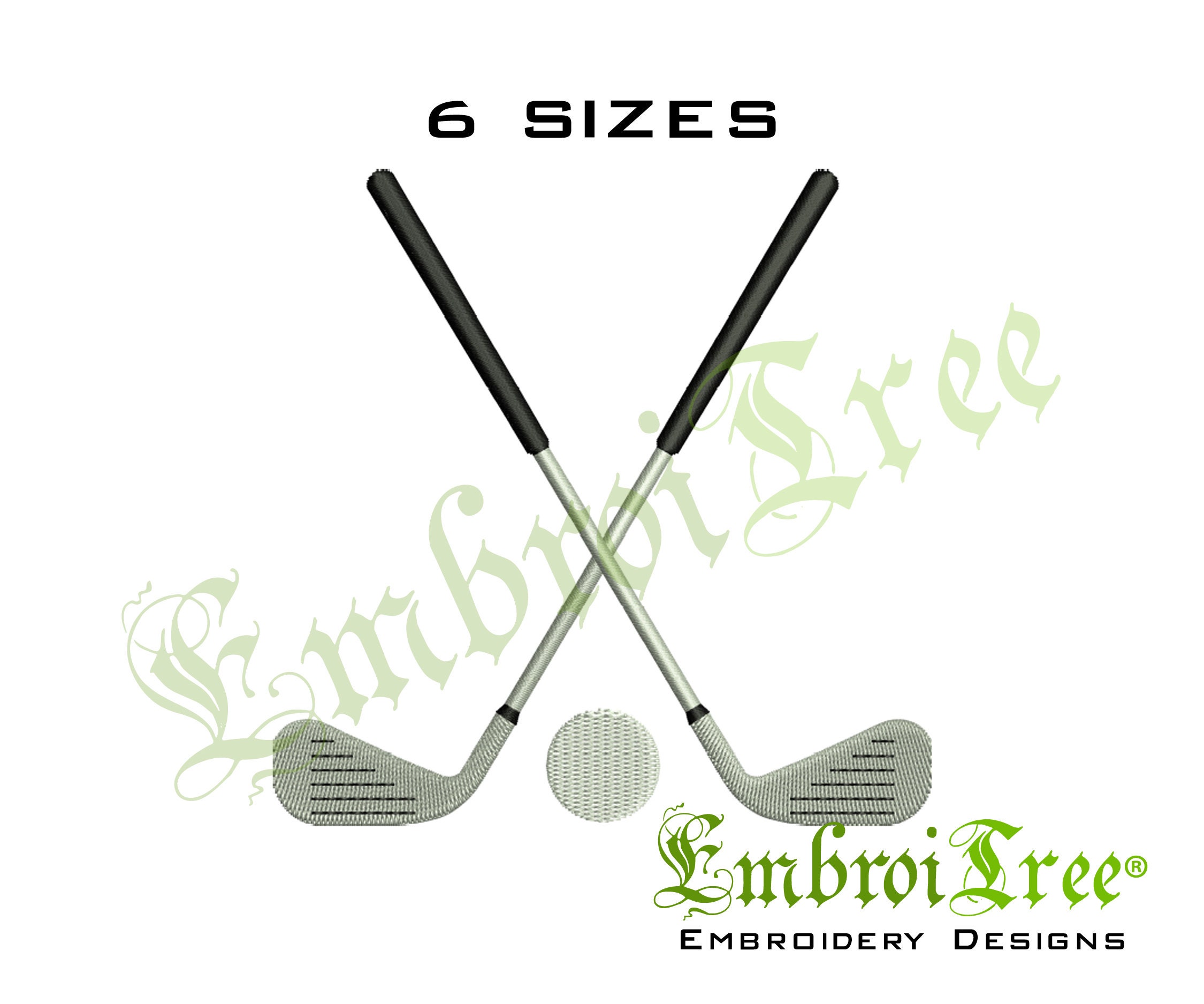 Golf Embroidery Design. Golf Club Embroidery Design. Golf Etsy