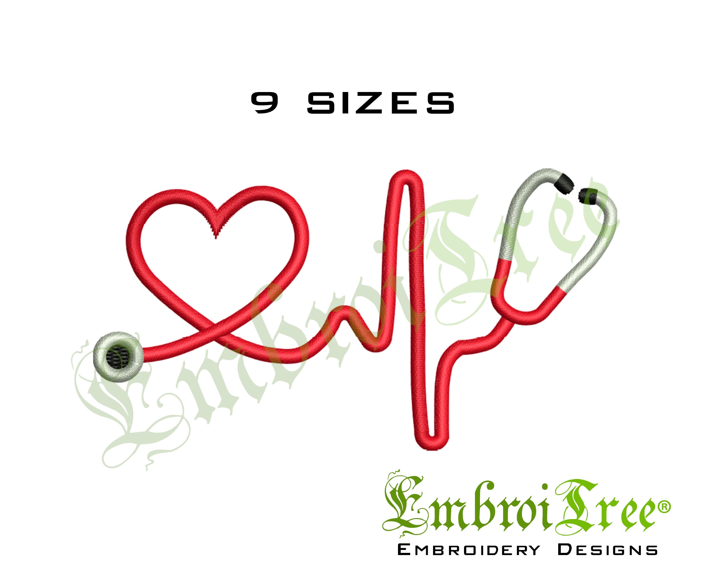 Nurse Embroidery Designs Stethoscope Monogram Machine Embroidery