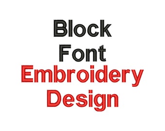 Block Font Embroidery Design Block Embroidery Font Machine Embroidery Fonts Embroidery Block Font Design Embroidery File - BX NOT INCLUDED