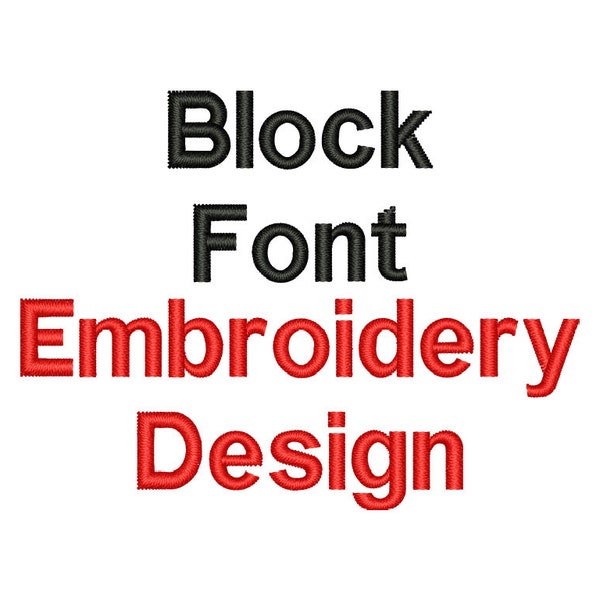 BLOCK FONT Embroidery Design Block Embroidery Font Machine Embroidery Fonts Embroidery Block Font Design Embroidery File Download