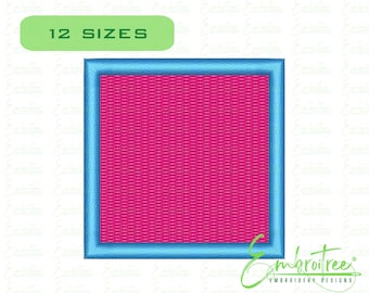 Square Shape Embroidery Design, Filled Stitch, Machine Embroidery File