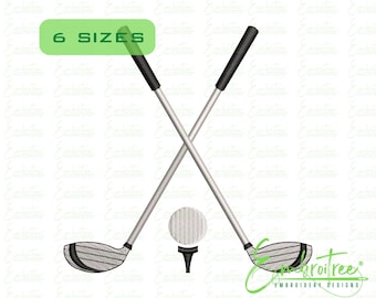 Golf Club Embroidery Design, Sports Embroidery File, Machine Embroidery, Golf Embroidery Design, Embroidery Pattern