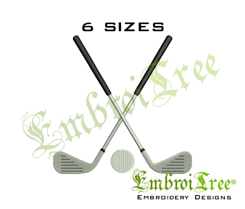 Golf Embroidery Design Golf Club Embroidery Design Golf Etsy Golf embroidery designs machine clip clipart flag ball silhouette applique slam grand course club sports pes drawing embroiderydesigns tips kent