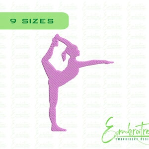 Gymnastics Embroidery Design, Machine Embroidery File, Gymnastic Girl Embroidery, Yoga Embroidery, Gym Embroidery, Workout Embroidery