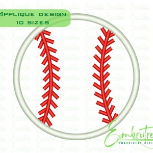 Baseball Applique Design, Machine Embroidery Baseball, Baseball Embroidery File, Baseball Designs, Sports Applique, Baseball Monogram
