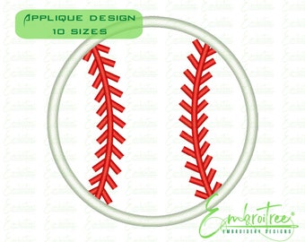 May include: White baseball applique with red stitching. Applique Design 10 Sizes.