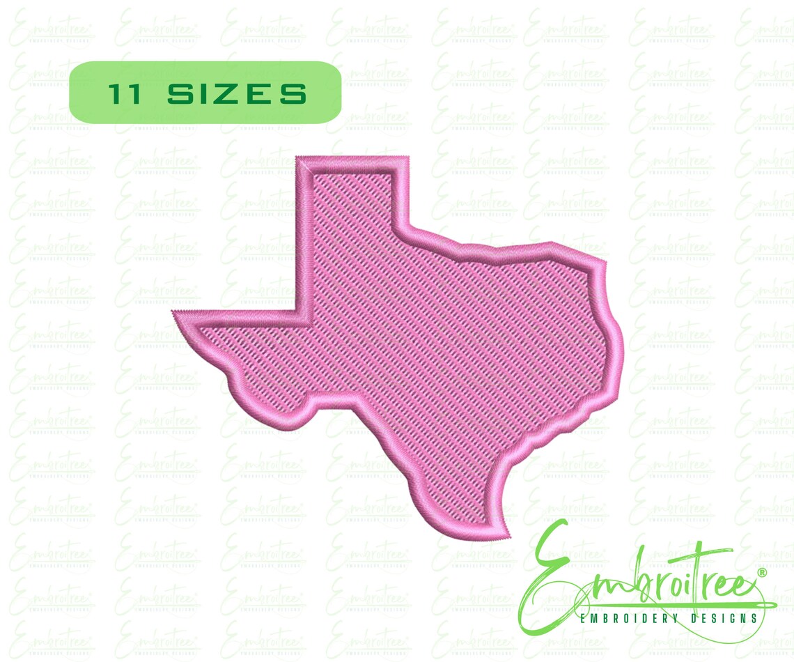 Texas Embroidery Design Texas Map Embroidery Design Machine Etsy