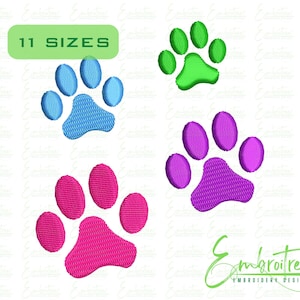PAW PRINT Embroidery Design, Dog Paw Embroidery File Download, Cat Paw, Mini Paw Print Filled Stitch