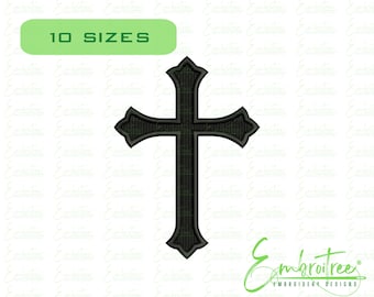 Religious Cross Embroidery Design Machine Embroidery Cross Design Cross Pattern Holy Cross Filled Cross Baptism Embroidery File Download