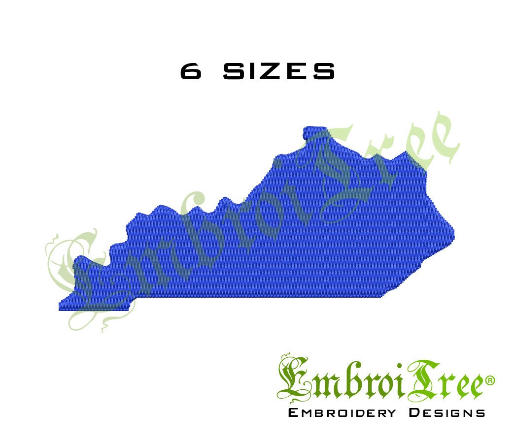 Kentucky State Embroidery Design Machine Embroidery Kentucky Etsy