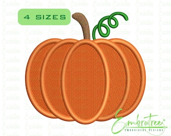 Pumpkin Embroidery Design, Thanksgiving Machine Embroidery File