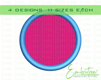 Circle Machine Embroidery Design, Round Shape Embroidery File
