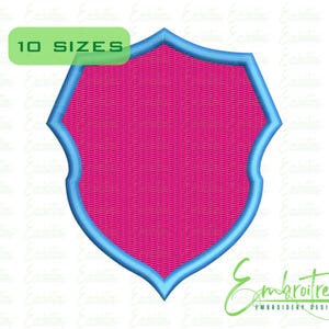 Shield Embroidery Design, Police Badge, Monogram Frame, Patch Machine Embroidery File