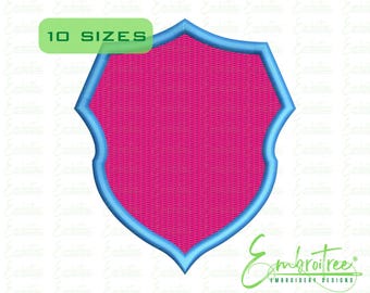 Shield Embroidery Design, Police Badge, Monogram Frame, Patch Machine Embroidery File