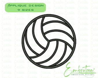 Volleyball Applique Design - Volleyball Embroidery Pattern - Volleyball Pes - Embroidery Volleyball Download - Machine Embroidery File