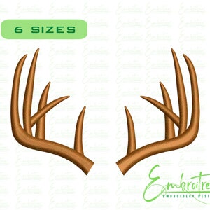 Deer Antler Embroidery Design, Antlers Machine Embroidery Designs, Antler Monogram Frame, Reindeer Embroidery, Buck Embroidery, Deer Horns