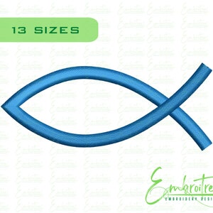 Christian Fish Embroidery Design Machine Embroidery Jesus Fish Embroidery Download Religious Embroidery File Ichthys Fish Symbol Embroidery