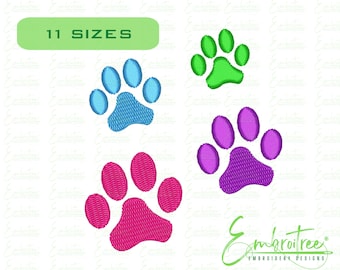 Paw Print Embroidery Design, Mini Paw Embroidery, Paw Embroidery Design, Machine Embroidery Paw, Paw Design