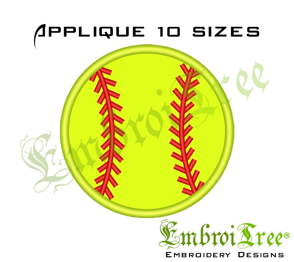 SOFTBALL APPLIQUE DESIGN Softball Monogram Embroidery Design Etsy