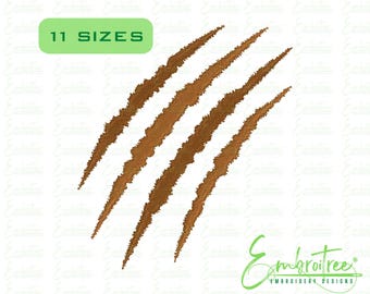 Claw Marks Embroidery Design, Tiger, Panther, Cougar, Dog, Cat, Wildcat Claw Embroidery File Download, Mini Scratches