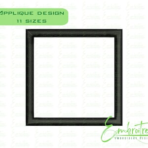 Square Applique Design, Machine Embroidery Designs, Square Frame Applique, Monogram Frame Embroidery, Square Embroidery Design