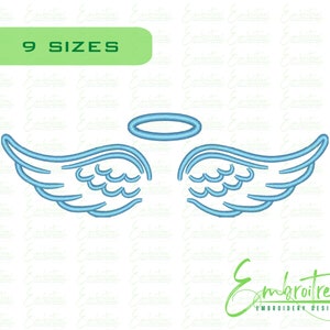 Angel Wings Embroidery File, Machine Embroidery Designs, Angel Wings Embroidery Design, Embroidery Pattern