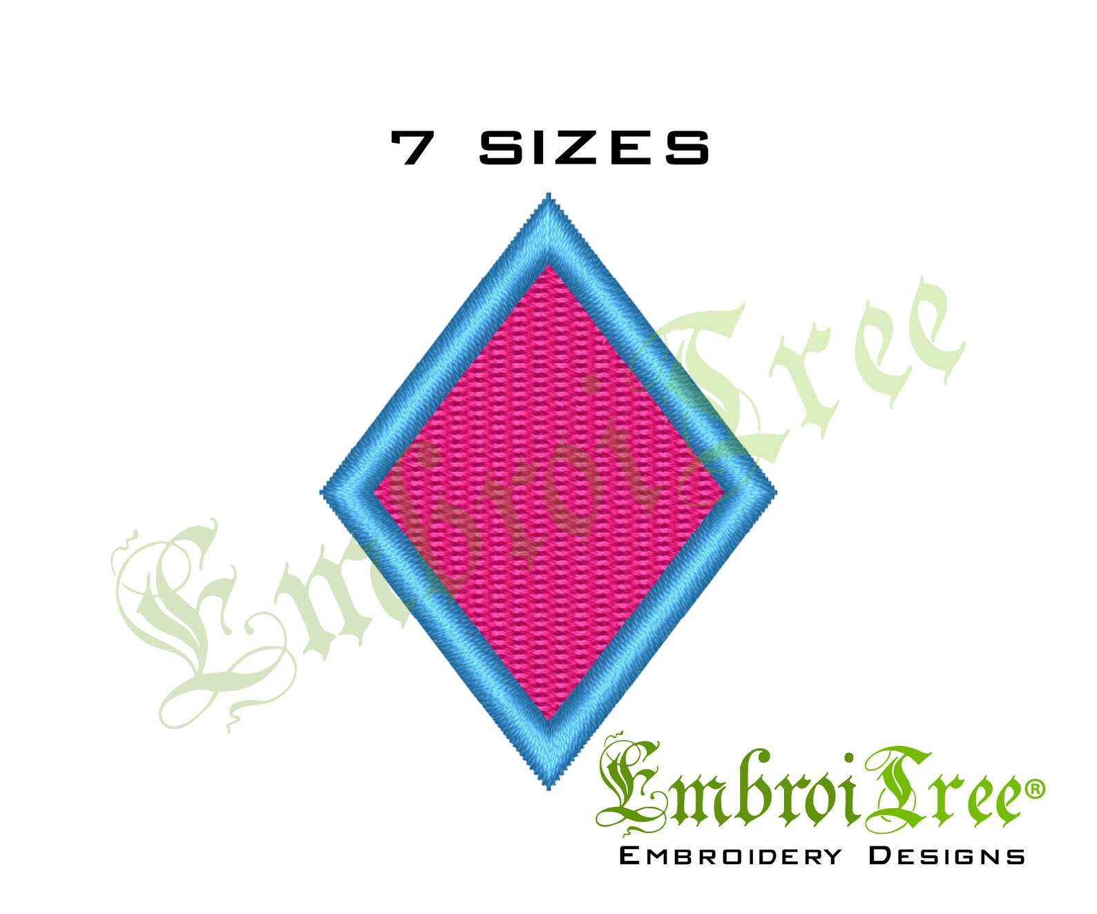 Diamond Embroidery Design Diamond Shape Embroidery Design Etsy