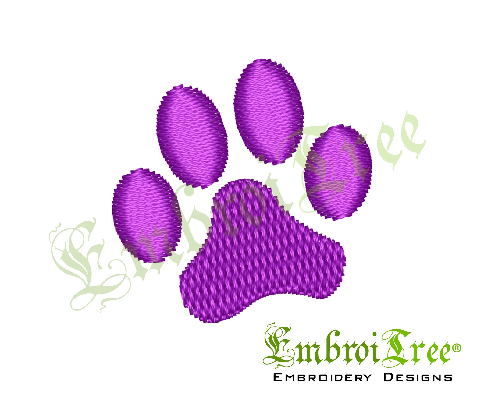 Paw Embroidery Design Machine Embroidery Paw Print Download Etsy