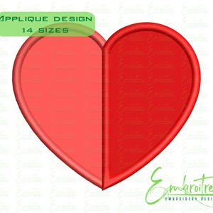 Appliqué met dubbel hart, Love-machineborduurwerk, gespleten hart-borduurbestand, Valentijnsdag