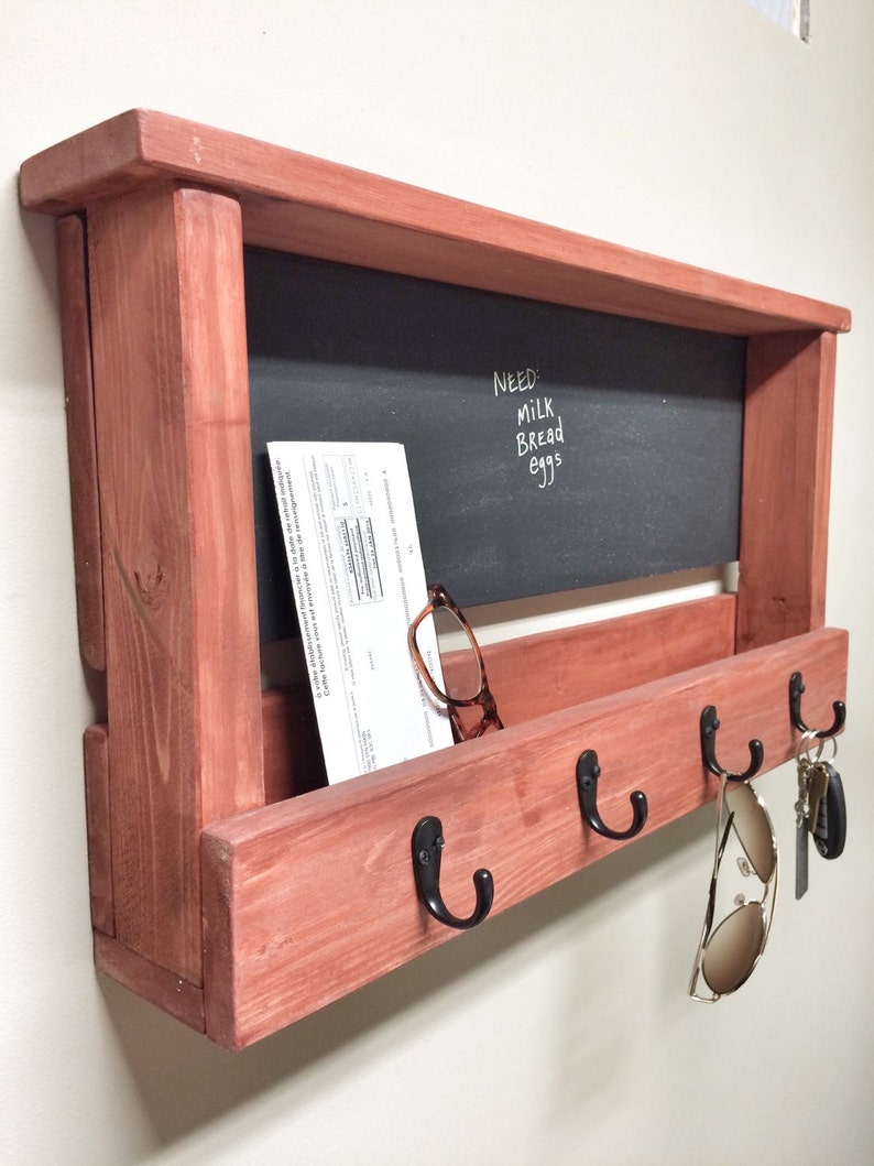 FREE SHIPPING Wooden Key Chain Mail Holder Chalkboard Mail Etsy Canada