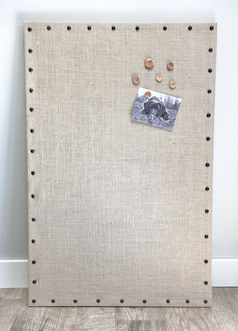 Large Burlap Memo PIN Board Bulletin Board Hardwood Etsy Canada