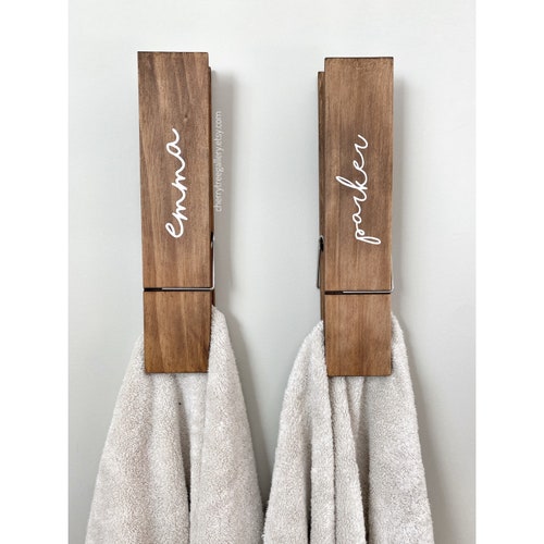Jumbo Clothespin Bathroom Towel Holder One 12 Etsy Canada