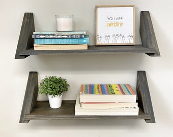 Set of two Shelf Unit, Wall Shelf, Nursery Shelf, Picture Ledge Shelf, Wooden Shelves, Bookshelves, Floating Shelves, Small Shelves