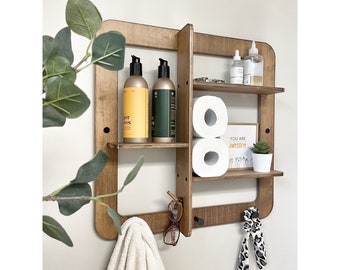Wooden Bathroom Shelf | Ledge Shelf | Wooden Shelf | Rustic Floating Shelf | Floating Shelves | Rustic Home Decor | Modern Shelving