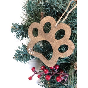 Personalised Christmas Dog Stocking Name Tags, Personalized Gift Tags, Stocking Paw Holiday Decorations, Stocking Tags, Wood Tree Ornament