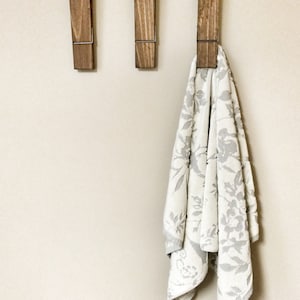 Set of 3 SUPER HUGE Jumbo Rustic 12 Decorative Clothespin, Home Bathroom Nursery Laundry Wall Decor, Towel Hook, Towel Rack, Towel Hanger image 3