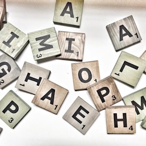 12&quot; Giant Jumbo Scrabble Tiles, Letter Tiles, Huge wooden scrabble tiles, Letters to Spell words, Wood Letters for Gallery Wall, Wall Decor