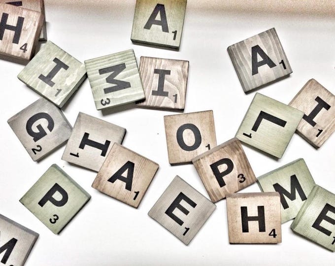 Giant Scrabble Tile Letters, Jumbo Wooden Kids Tile Wall Art, Large ...