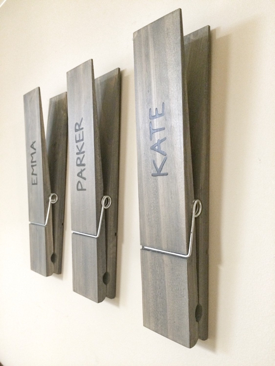 Super Huge Jumbo Rustic Decorative Clothespin In Grey Wash
