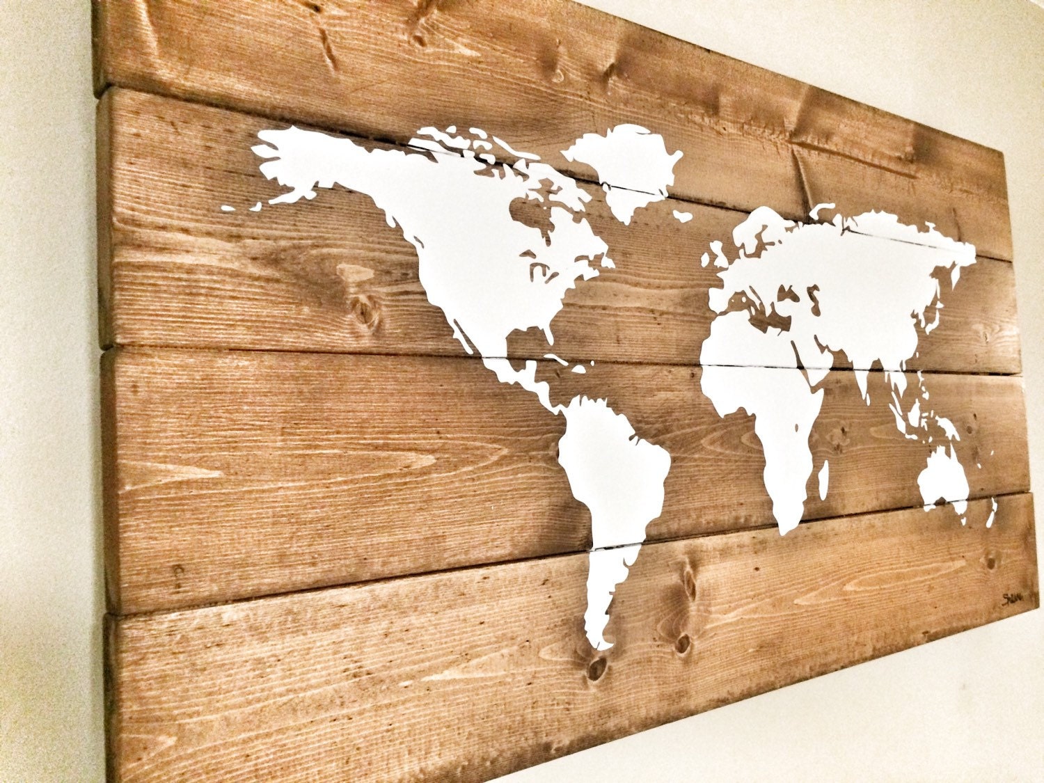 FREE SHIPPING Office World Map Office Wall Decor Wood - Etsy