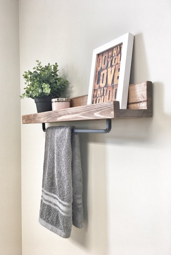 Rustic Wooden Towel Rack Entryway Walnut Coat Rack Rustic 