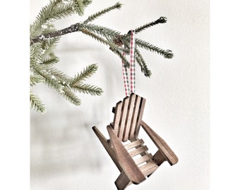 Wooden Christmas Tree Ornament, Adirondack Chair Ornament, Mini Wood Chair Ornament, Cabin Tree Decoration, Stocking Decoration, Cabin Chair