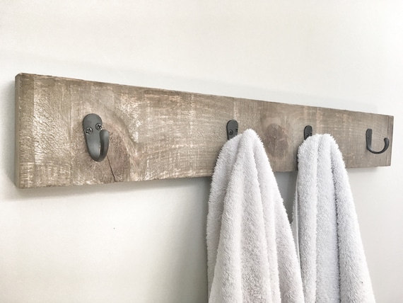 Wood Coat Rack Shelf Entryway Organizer Bathroom Towel Robe Mail Key Pet  Leash Small Space Saver — Penn Rustics