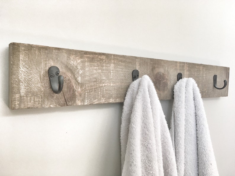 Rustic Wooden Towel Rack, Entryway Walnut Coat Rack, Rustic Wooden Barnwood Entryway Rack, Coat Rack, Rustic Home Decor, Bathroom Towel Bar brown barnwood