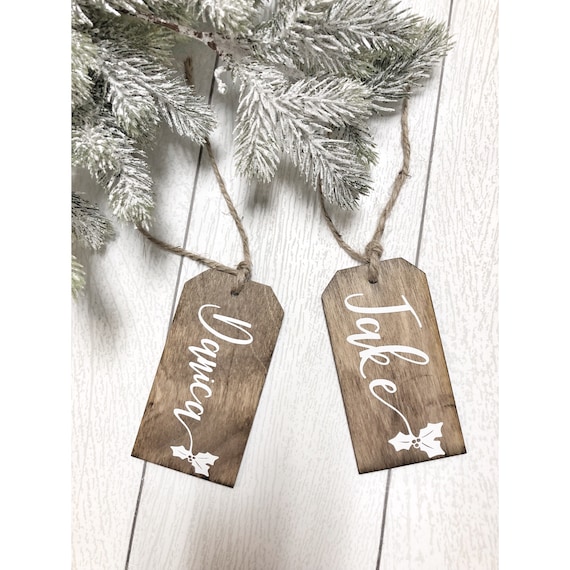 Personalised Christmas Stocking Name Tags, Personalized Gift Tags,  Personalized Stocking Name Tags, Tree Ornament, Wood Name Gift Tags 