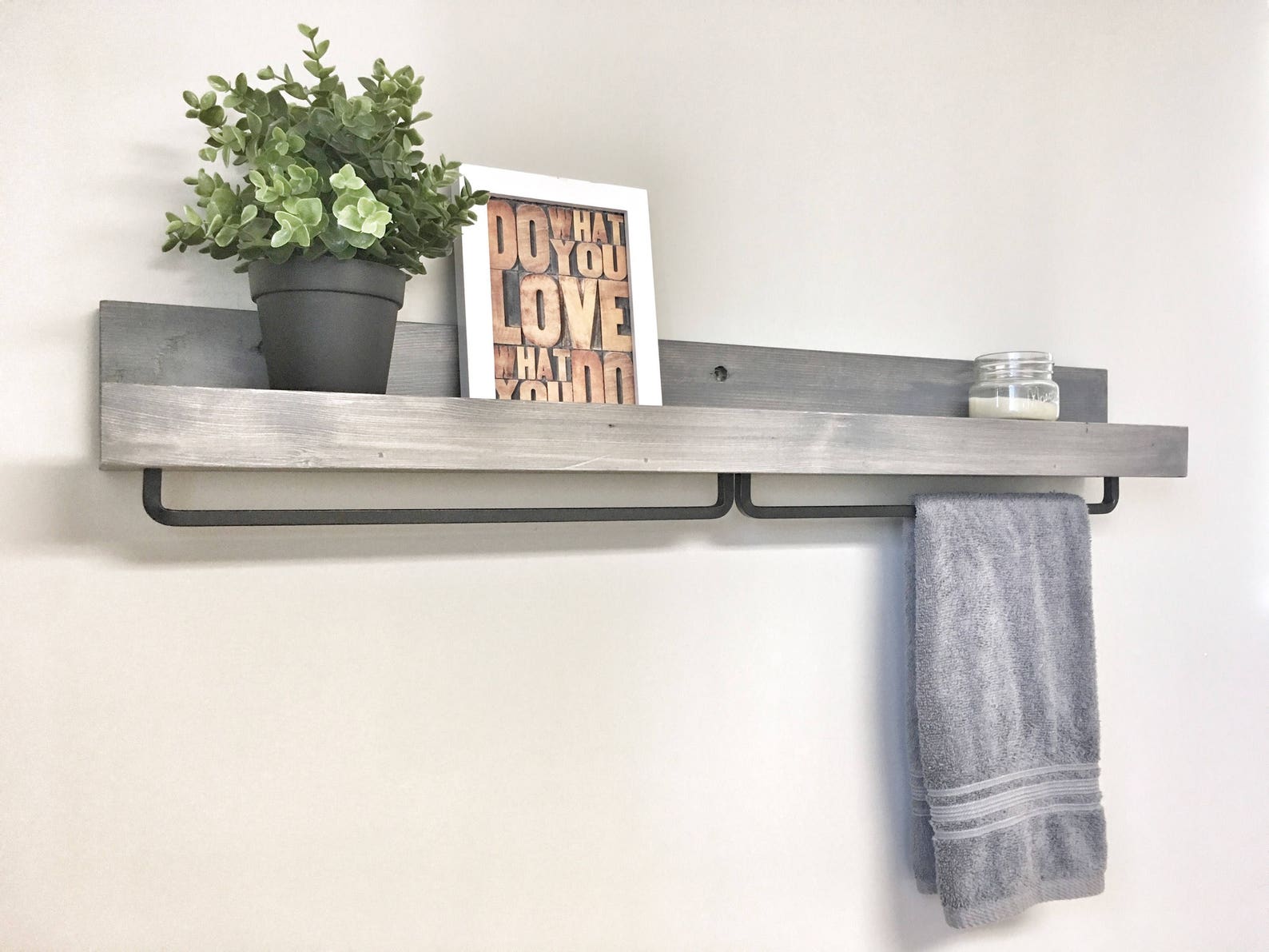 Wooden Towel Rack Shelf Floating Shelf Rack Storage Ledge Etsy Canada